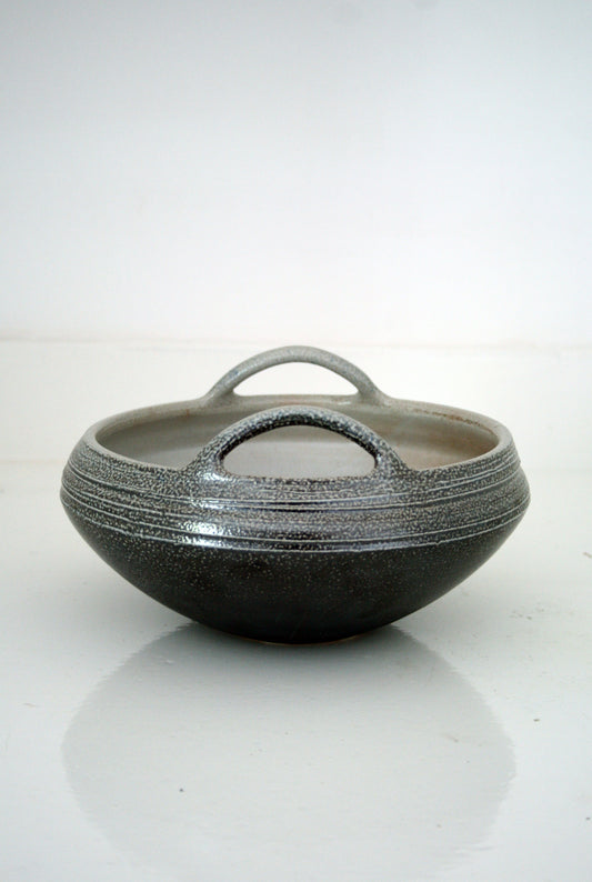 Salt glaze basket bowl