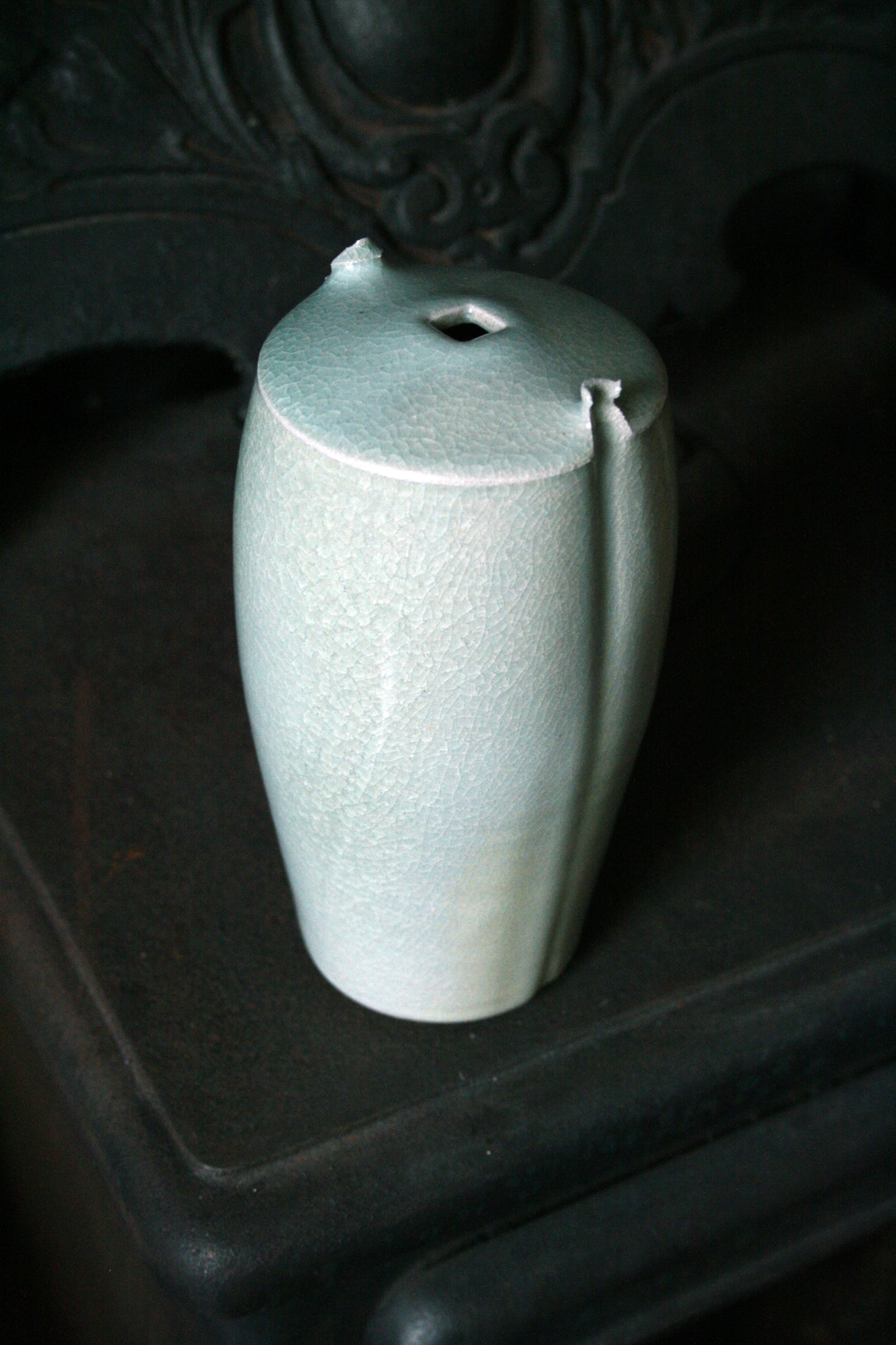 Stem vase with square opening