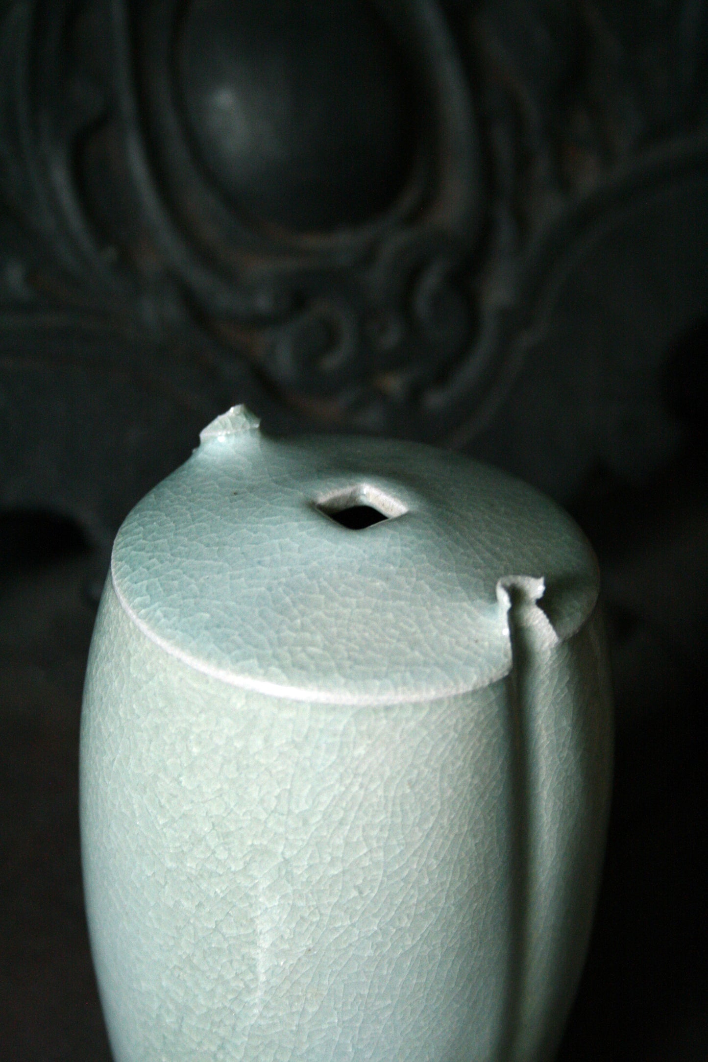 Stem vase with square opening