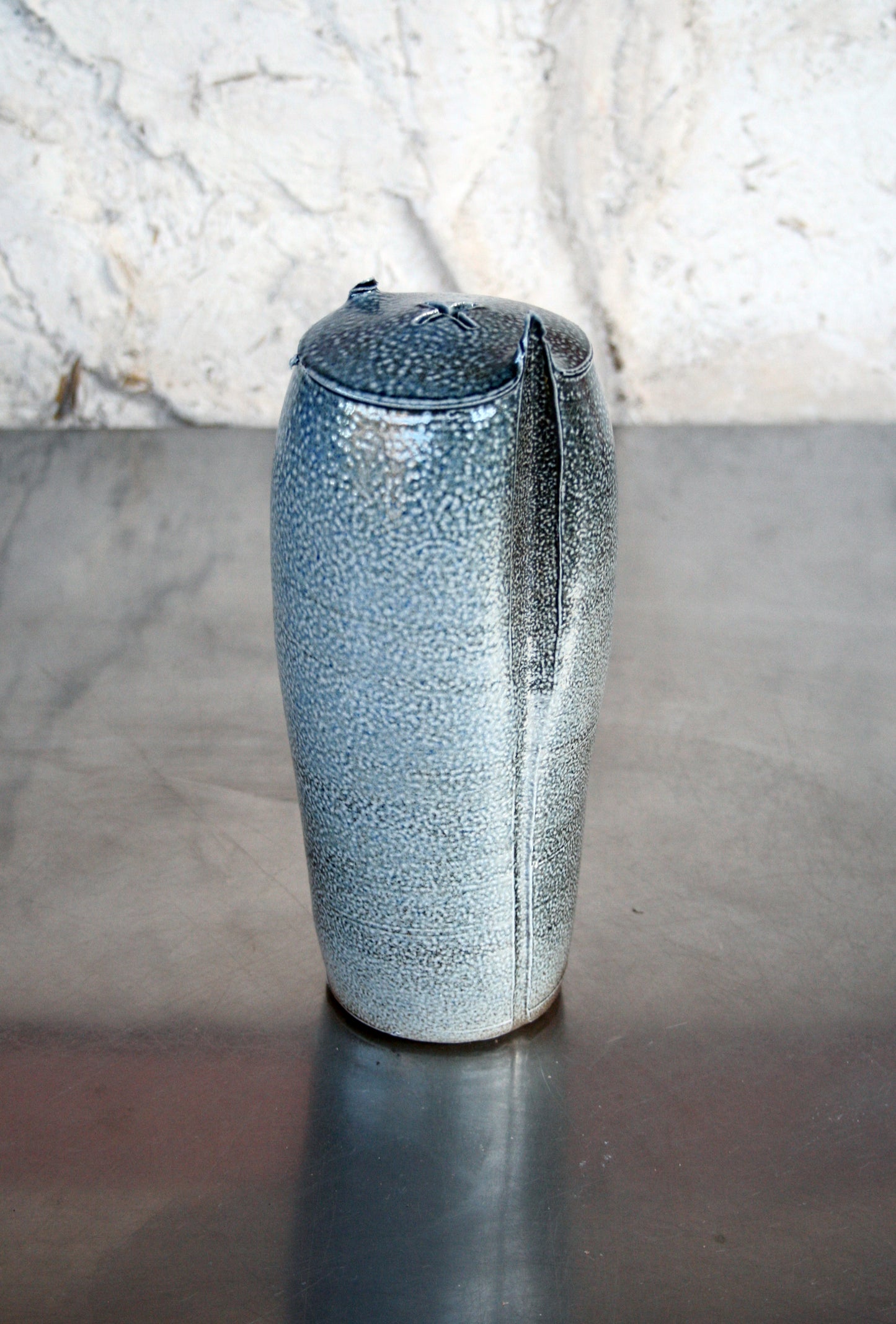Cross hatch stem vase