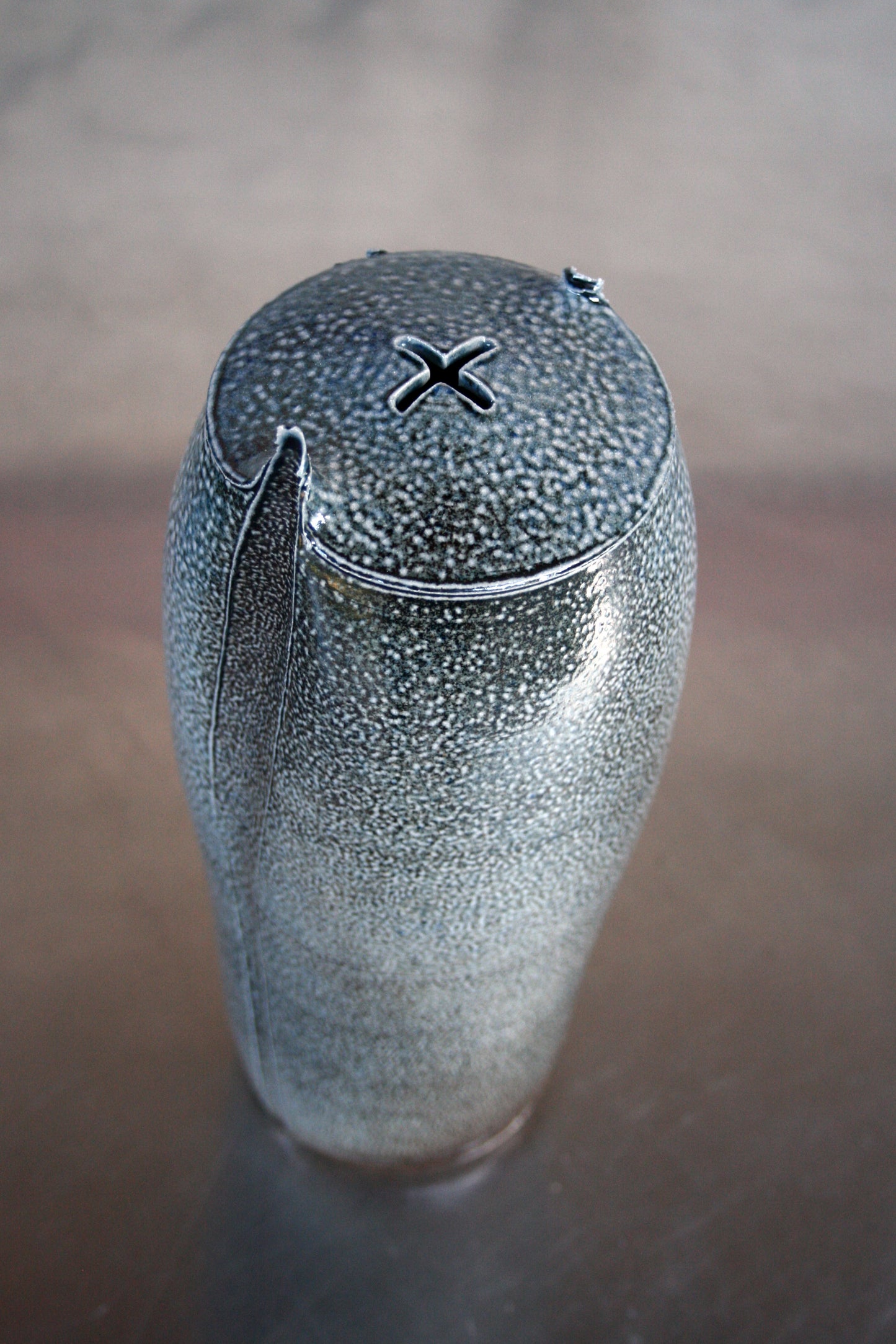 Cross hatch stem vase