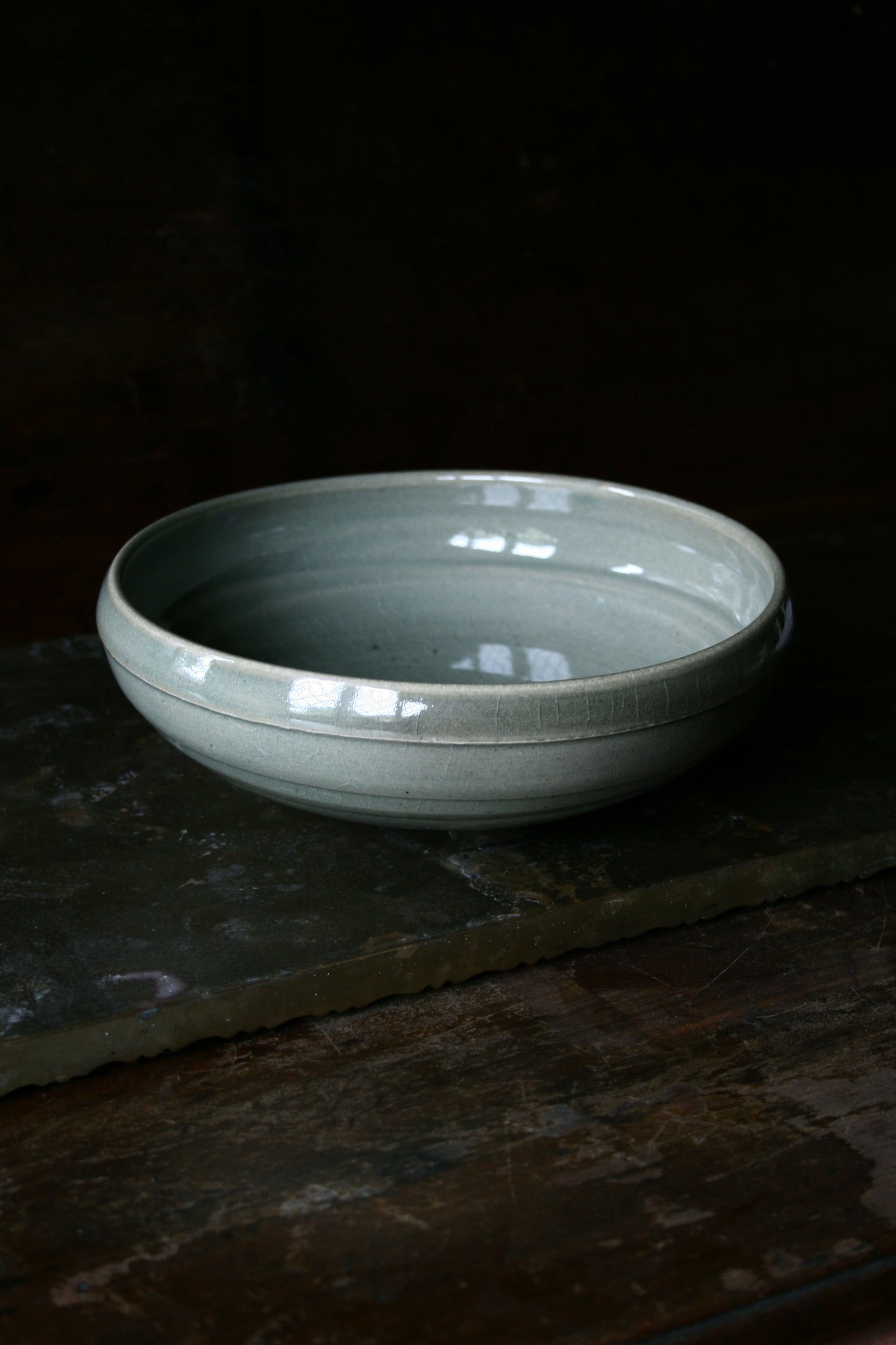 Celadon asymmetric bowl