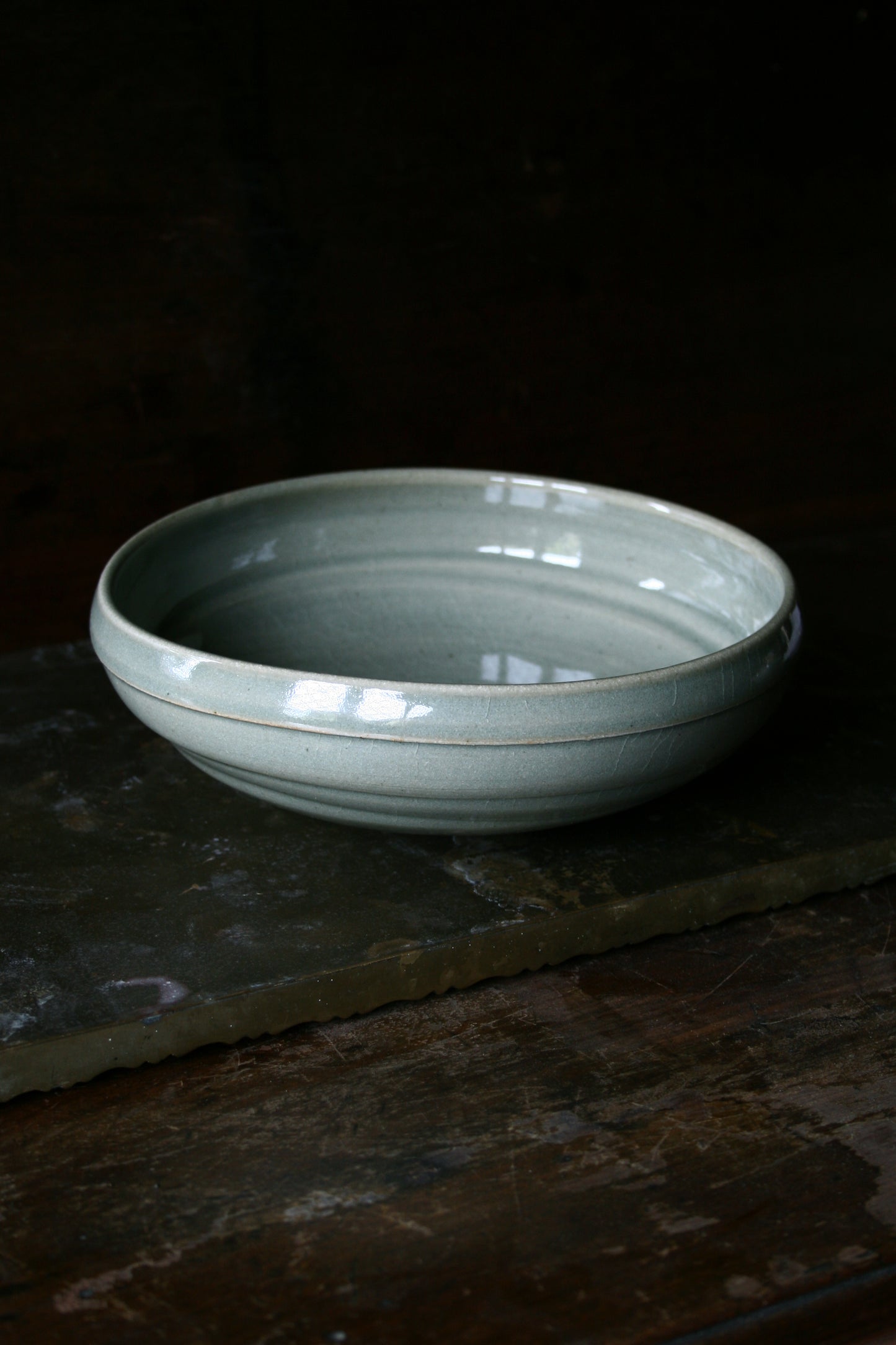 Celadon asymmetric bowl