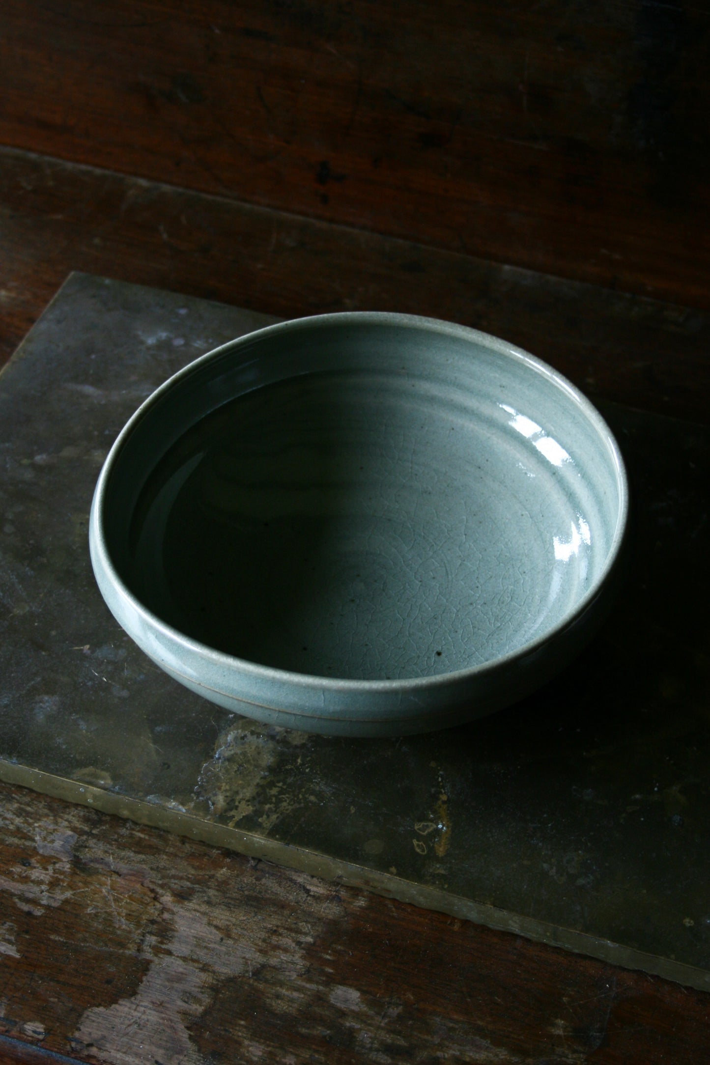 Celadon asymmetric bowl